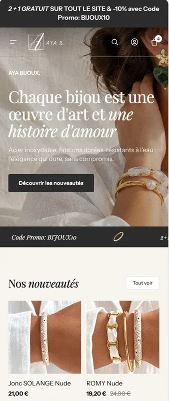 Migration Shopify : Aya Bijoux